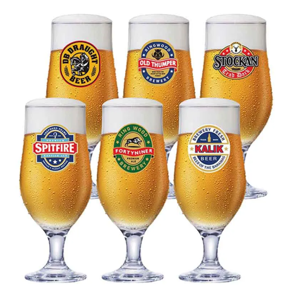 JOGO 6 TACA VIDRO H-HOUR ROYAL BEER