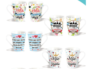 CANECA CERAMICA 290ML MÃE CONICA FAIXA