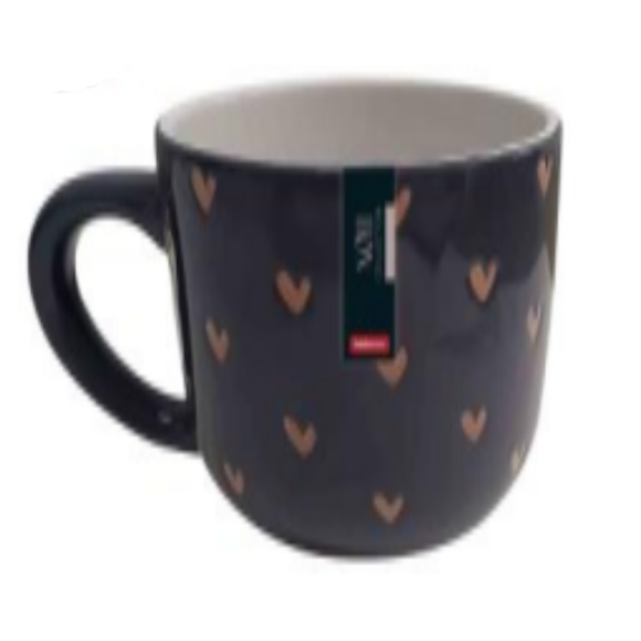 CANECA CERAMICA 300ML HEART PRETA