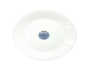 PRATO VIDRO 19CM LANCHE BRANCO REDONDO opaline