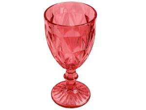 JOGO 6 TACA VIDRO 325ML DIAMOND VERMELHA