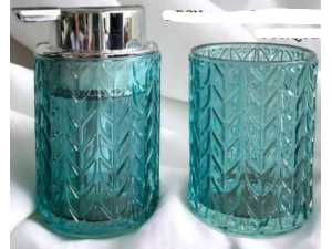 KIT 02 BANHEIRO VIDRO DIAMOND TURQUESA