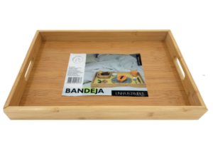 BANDEJA BAMBU 33X22CM C/PEGADOR