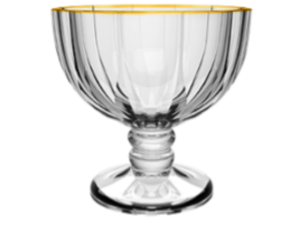 JOGO 6 TACA VIDRO 350ML SOBREMESA REFINATTO BD-OURO