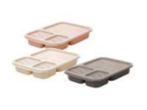 MARMITA BAMBU C/TPA 23X15CM 3 DIVISOES