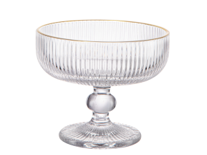 JOGO 6 TACA VIDRO 310ML SOBREMESA GRAFIATTO BD-OURO