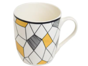 CANECA PORCRLANA 200ML GEOMETRICA