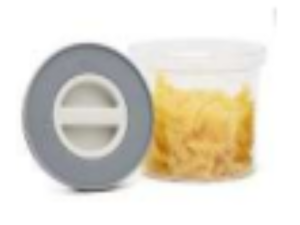 POTE ACRILICO ROUND 600ML TP-CINZA