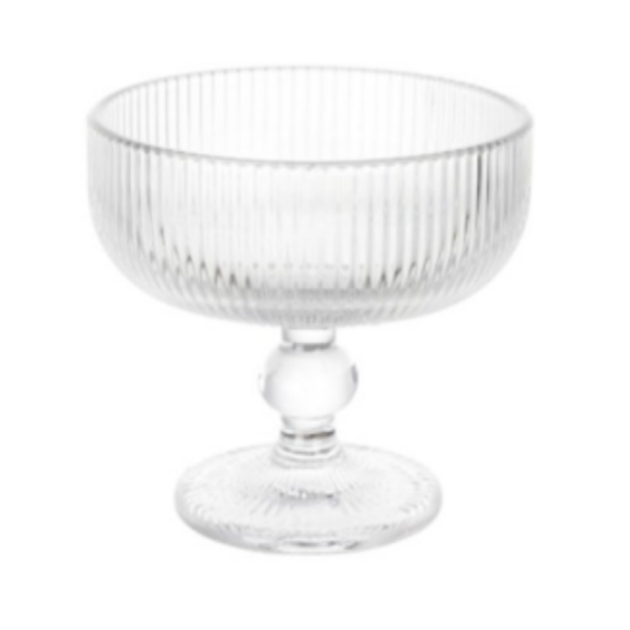 JOGO 6 TACA VIDRO 300ML SOBREMESA RAYE CLEAR