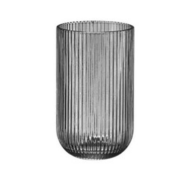 JOGO 6 COPO VIDRO 450ML RAYE CINZA