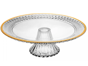 PRATO BOLO VIDRO 32CM RADIAL BD-OURO