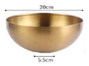 TIGELA OURO 20CM AÇO ESCOVADO