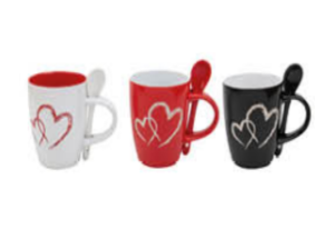 CANECA CER 340ML C/COLHER 2-CORACAO