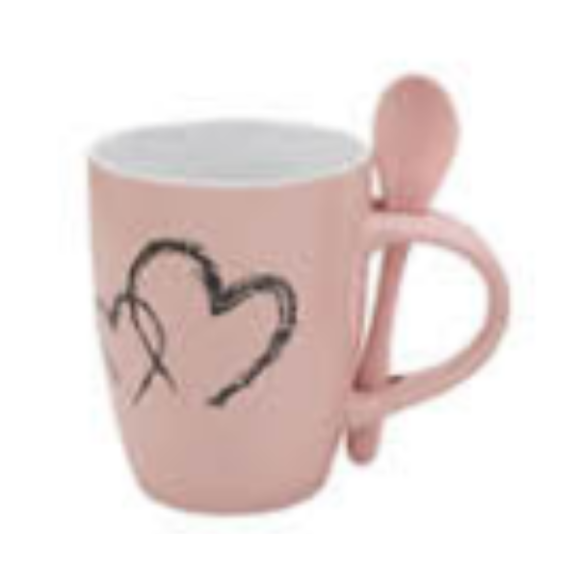 CANECA CER 340ML C/COLHER 2-CORACAO