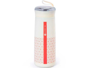 GARRAFA VIDRO 400ML GEOMETRICA BRANCA