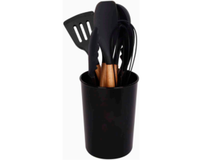KIT UTENSILIOS 07PC SILICONE PRETO