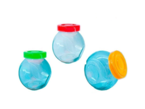 JOGO 3 POTE VIDRO 190ML MINI BALEIRO TP COLOR