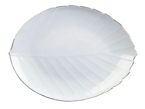 TRAVESSA VIDRO 29CM FOLHA GOLD