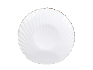 PRATO VIDRO 27CM FOLHA GOLD