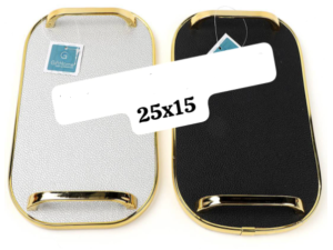 BANDEJA ESPELHO 25X15CM BD-DOURADA