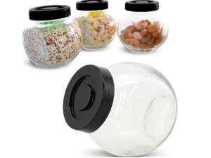 JOGO 4 MINI BALEIRO VIDRO 180ML TP PRETA