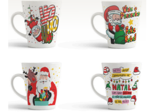 CANECA CERAMICA 290ML NATAL CONICA