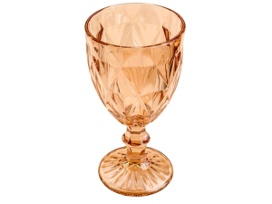 JOGO 6 TACA VIDRO 325ML DIAMOND AMBAR