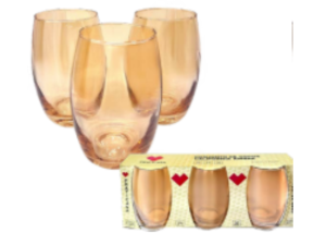 JOGO 3 COPO VIDRO 475ML BOJUDO-AMBAR