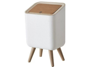 LIXEIRA CLICK QUADR 25X40CM PÉ BAMBU