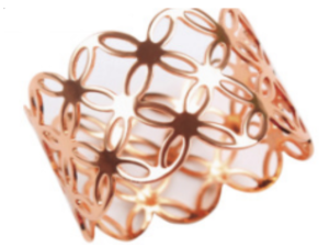 JOGO 4 ANEL P/GUARDANAPO FLORES ROSÉ GOLD