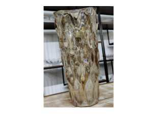 VASO VIDRO 29CM AMBAR PESADO