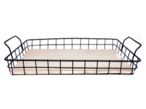 BANDEJA ARAME+ MDF PRETA C/ALCA