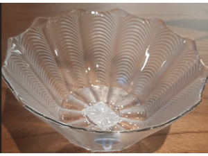 SALADEIRA/BOWL VIDRO 19CM BORDA OURO