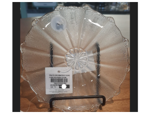PRATO VIDRO 15CM BORDA OURO