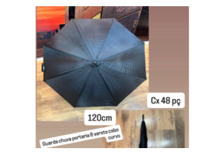 GUARDA CHUVA 120M 08-VARETA PRETO