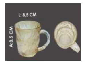 JOGO 6 CANECA VIDRO 325ML AMBAR