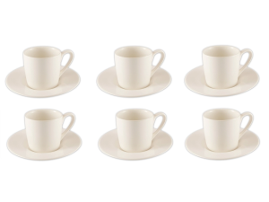 JOGO 6 XICARAS CAFE 80ML BRANCA