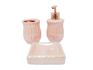 KIT BANHEIRO COM 3 PEÇAS DE CERAMICA REDONDO