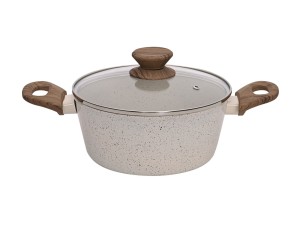 CACAROLA MARMO COOK 24 ALUMINIO BRANCO INDUÇÃO