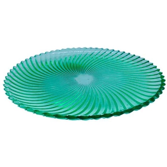 TRAVESSA VIDRO 830ML VERDE 30CM REDONDA