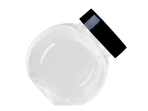 JOGO 3 MINI BALEIRO VIDRO TAMPA-PRETA