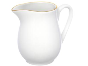 LEITEIRA PORCELANA 300ML BRANCA BORDA-OURO