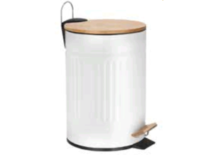 LIXEIRA PEDAL 12L FLUTED BRANCA 25X37CM