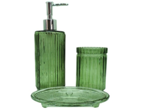KIT 03 BANHEIRO VIDRO AMBAR/VERDE/FUME