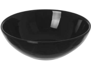 TIGELA MELAMINA PRETA 600ML REDONDA 15CM