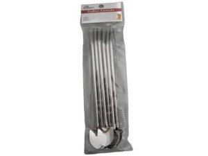 KIT 6 COLHER CANUDO INOX 22CM 