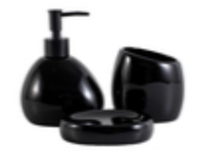 KIT 03 BANHEIRO CERAMICA ETHEREAL PRETO