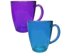JOGO 2 CANECA VIDRO 350ML COLOR