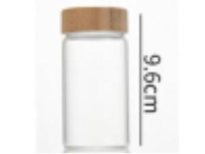 POTE VIDRO 120ML TAMPA-BAMBU REDONDO