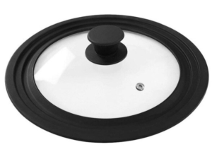 TAMPA PANELA VIDRO/SILICONE 28/30/32CM PRETA